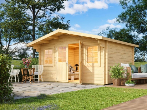 Hirsimökki BERLIN 70 B | 3.9 x 4.6 m; 70 mm