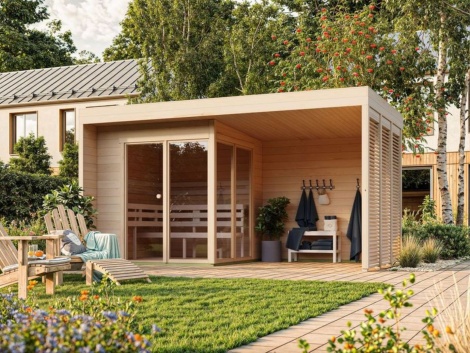 Pihasauna FREYA S 44 PLUS | 2.6 x 4.6 m; 44 mm