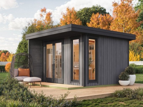 Pihamökki MONACO 28 + ulkoverhous | 3.4 x 4.0 m; 28 mm