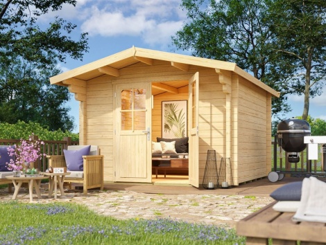 Hirsimökki BERLIN 70 A| 3.4 x 3.9 m; 70 mm