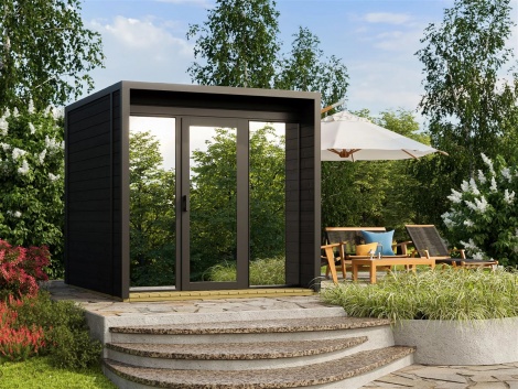 SaunaFreak Black Mirror Sauna S  70 | 2.8 x 2.5 m; 70 mm
