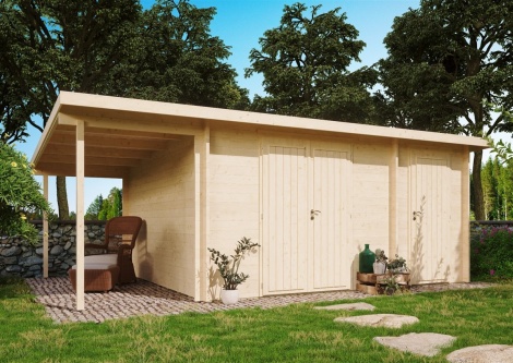 Pihavarasto verannalla CARIN 44 D + SD | 4.3 x 6.4 m; 44 mm