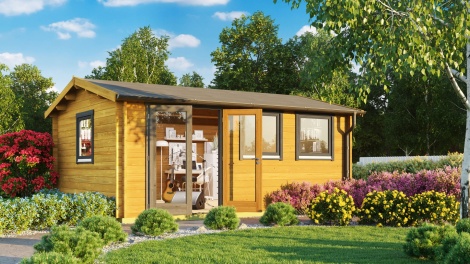 Vakiomallinen vierasmaja DAVOS 44 A | 5.6 x 4.4 m; 44 mm