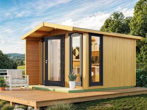 Pihamökki MONACO 28 C + ulkoverhous | 3.4 x 4.0 m; 28 mm