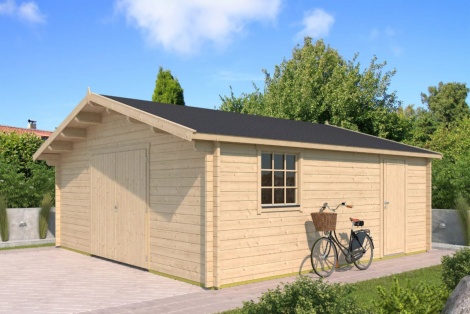 Puinen autotalli KIEL 70 | 6.2 x 6.5 m; 70 mm