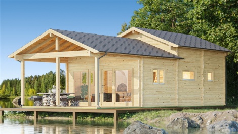 Lomamökki LAKE HOUSE 70 A | 5.4 x 11.2 m; 70 mm