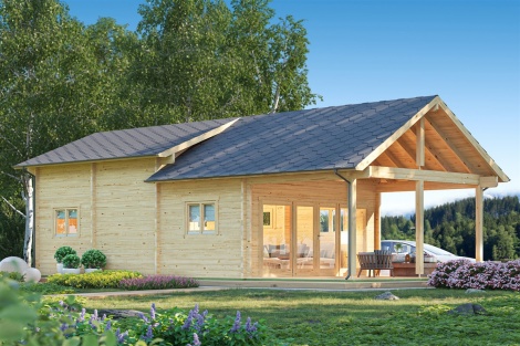 Lomamökki LAKE HOUSE 70 B | 5.4 x 11.2 m; 70 mm