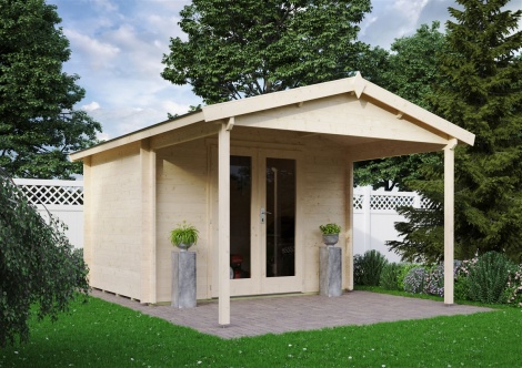 Pihamökki verannalla LUISE 44 A | 3.5 x 4.5 m; 44 mm
