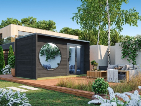 SaunaFreak Black Mirror Sauna M 70 |  2.5 x 4.5 m; 70 mm