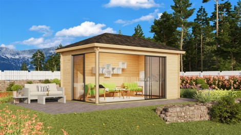 Kulmapaviljonki ALU 44 C | 5.5 x 3.2 m; 44mm