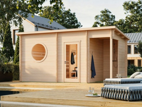 Sauna kahdella huoneella OLDE 44 | 2.5 x 5.6 m; 44 mm