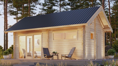 Saunamökki JÄRVENSIVU 114 | 5.1 x 8.4 m; 114 mm