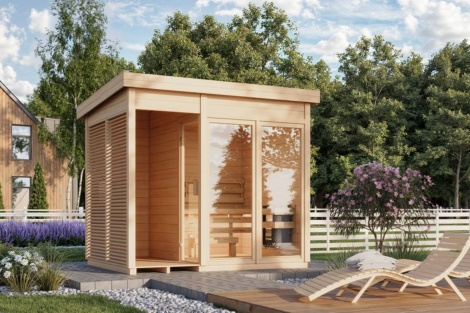 Terassisauna STEN 44 | 2.2 x 2.9 m; 44 mm